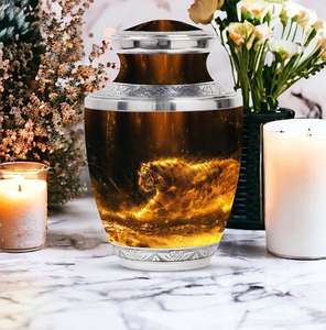 Modern Tiger Design Metal Urn <b>for</b> Adult Cremation <b>Ashes</b> Customizable Personalized <b>Keepsake</b> Decorative Urn - Product Image 5