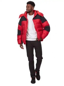 Chaqueta acolchada con panel acolchado burbuja bloque color dos tonos patchwork personalizable para hombre - Product Image 5