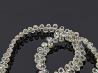 Cuentas de Diamante Natural Transparente Brillante en Forma de Lágrima Facetadas AAA+ en Blanco y Amarillo, 2.5-3 mm, Orificio de 0.30 mm, GJEPC