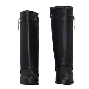 Bottines noires pour femme à talon épais, élégantes et carrées - Product Image 2