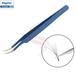 Pince à épiler professionnelle en acier inoxydable noir et or, courbée, droite, inclinée, pointue, antistatique, outil de précision extensible - Product Image 6