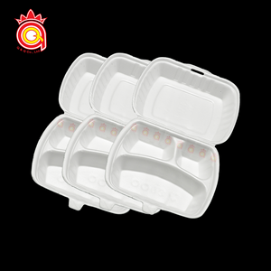 QUANG QUAN, venta al por mayor, caja de comida de espuma desechable para el almuerzo, 3 compartimentos para la preparación de comidas, contenedor de comida para llevar hecho en Vietnam - Product Image 1