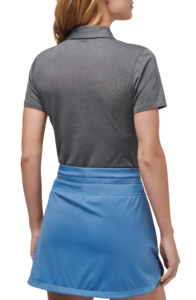 Polo de mujer de tela de piqué con 6 botones y logotipo impreso en 3D personalizado, camiseta de Golf de manga corta transpirable de Color gris sólido para mujer - Product Image 3