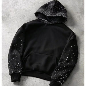Rhinestone <b>Hoodie</b> <b>Y2K</b> Crystal Graphic Full Zip Sweatshirt Oversized Bling Diamond Pullover Goth Streetwear Hooded Jacket - Product Image 1