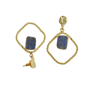 Boucles d'oreilles pendantes en laiton naturel, cristal de guérison authentique de qualité supérieure, finition plaquée or 18 carats, pièce tendance et audacieuse, qualité d'exportation en gros - Product Image 6
