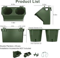 Jardinière verticale murale en plastique empilable avec 60 poches, porte-pot de fleurs pour une utilisation en intérieur/extérieur dans le jardin et la maison