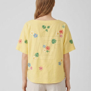 Haut de plage pour femme à manches courtes, coupe courte, vêtement léger pour les vacances d'été, tenue décontractée pour les loisirs - Product Image 4