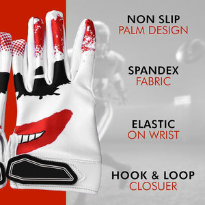 Gants de receveur de football américain antidérapants de haute qualité, tendance, en cuir synthétique respirant, avec poignées rapides – Vente en gros - Product Image 6