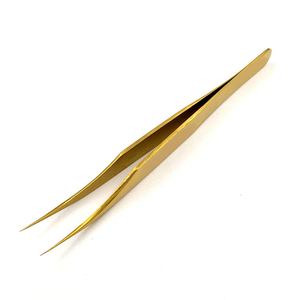 Pince à cils volume en acier inoxydable à isolation à 45 degrés, pointes pointues inclinées, échantillon gratuit pour extensions de cils - Product Image 4