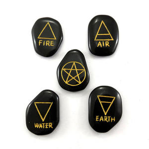 Juego de Reiki de Ágata Negra Karuna de Súper Septiembre, 11 Piezas, con Símbolos Grabados | Símbolo Karuna de Ágata Natural |   Comprar Jilaniagate - Product Image 3