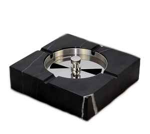 Cendrier de voiture au design classique avec logo personnalisé, sans fumée, en marbre, écologique et facile à nettoyer pour la maison, la voiture, l'hôtel - Product Image 1