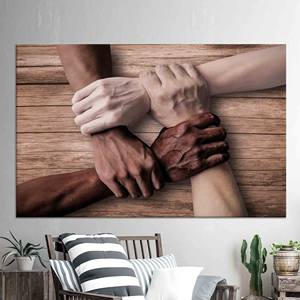 Impresión en Lienzo: Diseño Inspirador de Manos Ayudantes, Diseño Plano, Lienzo Enrollado - Product Image 1