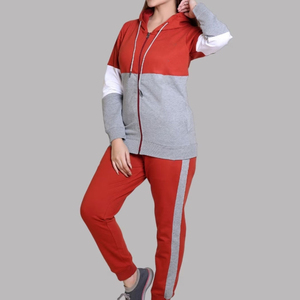 Vente en gros Meilleure conception Nouvelle arrivée Hiver Léger et uni Impression de logo personnalisée Survêtement pour femmes 100% coton biologique Deux pièces - Product Image 2