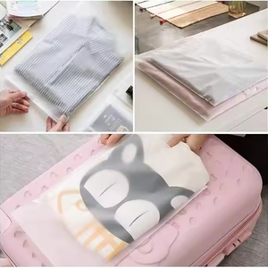 Bán buôn tùy chỉnh tự niêm phong Matte đen túi nhựa dây kéo khóa dày bao bì in logo cho quần áo cho áo sơ mi lưu trữ - Product Image 6