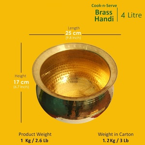 Ustensiles finis en laiton Hand-i pour la cuisson des aliments Ustensiles en laiton de taille moyenne pour la cuisson Ustensiles en laiton pour la cuisine - Product Image 2