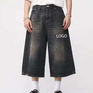 Wholesale Casual Vintage Washed <b>Denim</b> <b>Shorts</b> For Men Custom logo Embroidery Oversized <b>Shorts</b> Baggy Style Men's <b>Denim</b> Jort - Product Image 1