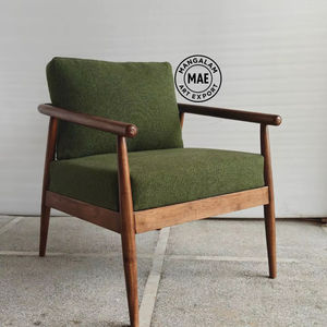 Chaise d'appoint en bois massif de style nordique, chaise longue scandinave moderne, écologique, modulaire, confortable - Product Image 1