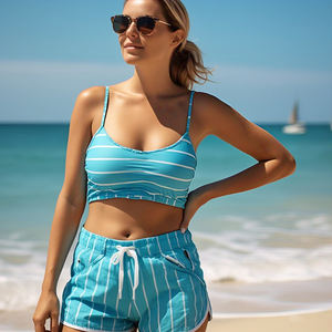 Shorts de sport d'été pour femmes, streetwear, shorts de plage, poche boutonnée, haute qualité, imperméable, léger, coupe ajustée, taille haute - Product Image 5