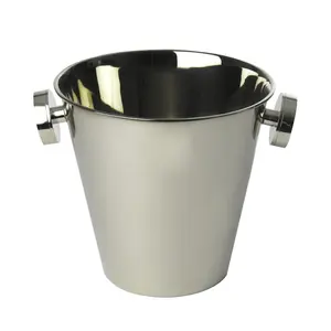 Seau à glace en aluminium pour table, style rustique vintage, artisanal, métal de luxe, écologique, rond, rose gold, Zahid Exports - Product Image 1