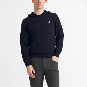Pull personnalisé pour homme en laine fine/viscose, hiver, anti-rétrécissement, anti-plis, option logo frontal - Product Image 1