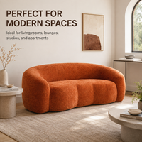 Canapé moderne incurvé au design arrondi, en tissu doux, avec assise profonde, confortable, pour salon, chambre à coucher, chambre d'amis, meubles