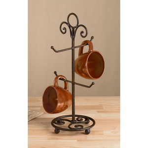 Royal Iron Metal Mug Holder Stand With Curved Hooks For Kitchen Countertop Dining Table Mugs <b>Storage</b> Stand On Sale - Product Image 4
