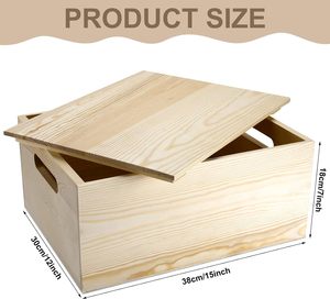 Acacia Lưu Trữ Bằng Gỗ Hộp Hình Chữ Nhật Lớn Thân Thiện Với Môi Đồng Bằng Gỗ Lưu Trữ Thùng Nắp Xử Lý Trang Trí Nội Thất Văn Phòng Tổ Chức Container - Product Image 2