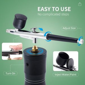 Aérographe professionnel pour sourcils et ongles, portable, alimenté par batterie, double action, sans fil, pour nail art - Product Image 2