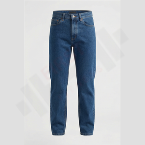 Jeans pour hommes de haute qualité fabriqués en usine, coupe classique, style décontracté, denim foncé, style droit, bouton vintage, vente en gros - Product Image 1