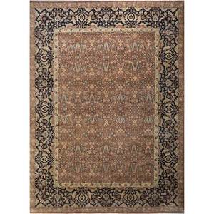 พรมขนสัตว์ถักมือ Gulnar สีเบจ-น้ำตาล ลายเหรียญรูปสี่เหลี่ยมผืนผ้า สำหรับห้องนั่งเล่น ห้องโถง ทางเดิน เหมาะสำหรับวัยรุ่น รุ่น SKWL-175 - Product Image 1