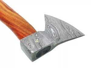 โทมาฮอว์กเหล็กดามัสกัสเกรดอุตสาหกรรมพร้อมที่จับเหล็กดามัสกัส12นิ้วเครื่องมือตั้งแคมป์ล่าสัตว์ - Product Image 6