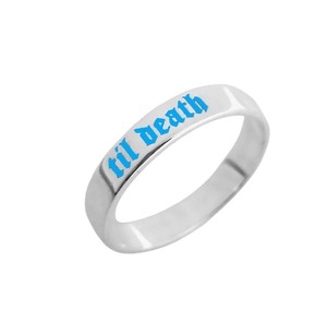 <b>black</b>/silver Til Death Dainty silver Band <b>Ring</b> Hot Selling Trending Stacking Anniversary Gift Band <b>Ring</b> Promise Band <b>Ring</b> - Product Image 3