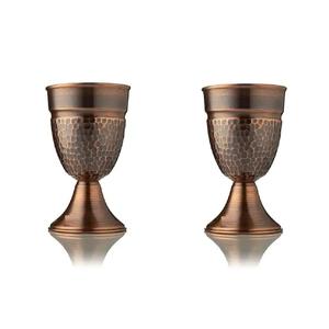 Copper Plated Goblet Tumbler Wine <b>Cup</b> Metal Red Wine Glasses Martini Wine Glass Set for Bar Accessories With Hammered - Product Image 2