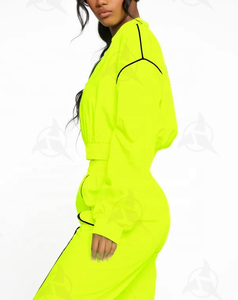 ชุดวอร์มกันลมพิมพ์ลายแขนยาวของผู้หญิงเสื้อกีฬาแบบแห้งเร็วแขนเสื้อแบบยืดหยุ่นใส่ออกกำลังกายในฤดูหนาวมีการปิดกั้นสี - Product Image 4