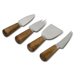 Venta caliente Nuevo diseño Juego de cuchillos de queso de madera Tenedor de queso Afeitadora de queso de acero inoxidable - Product Image 1