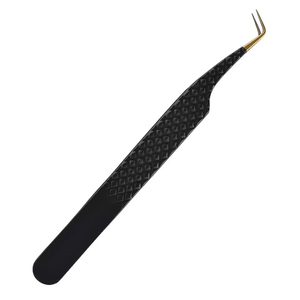 Diamond Grip Stainless Steel Eyelash Extension Tweezers Pointed Curved Precision Slanted <b>Silver</b> for <b>Eye</b> Extension High Quality - Product Image 4