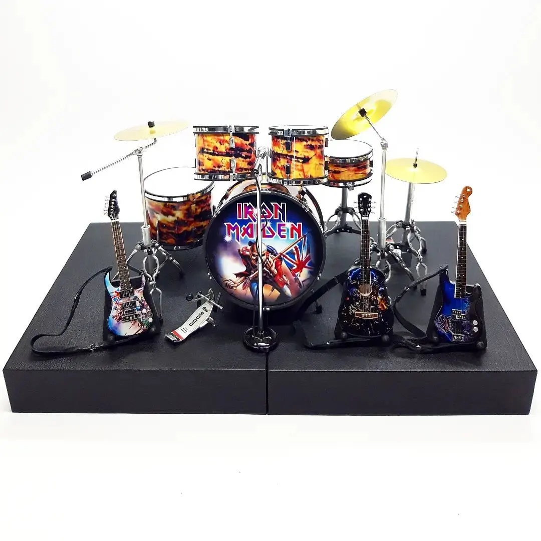 Miniature Guitar And Drum Heavy Metal I.M. Design | Free Exclusive Box Use Stage For Action Figure