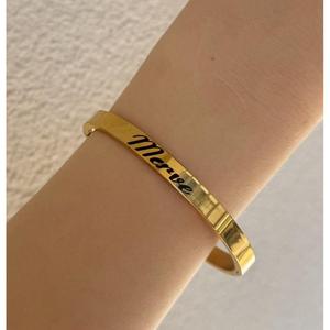 Bracciale in oro con stampa in acciaio qualunque cosa desideri