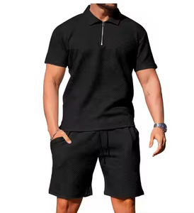 Personalizado Verano Color sólido Hombres Polo Camisa Solapa Pantalones cortos de manga corta Deportes Casual Verano Hombres Conjunto de dos piezas - Product Image 5