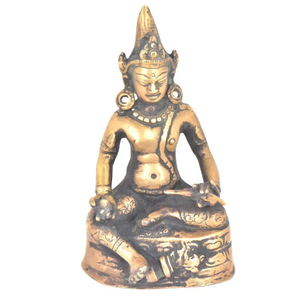 Fatto a mano in ottone indiano antico seduto Gautam Buddha sculture Figurine statua decorazioni per la casa articoli da regalo dimensioni: 18x11 cm SBB-234