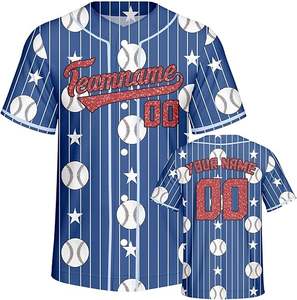 Chemises de Baseball Sublimées de Grande Taille Maillot de Baseball Camouflage Boutonné Personnalisé Uniformes de Baseball Respirants pour Hommes - Product Image 1