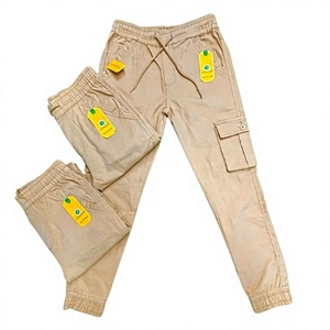 Pantalon cargo léger kaki pour homme, taille mi-haute, cordon de serrage uni, multi-poches, style décontracté, service OEM - Product Image 5