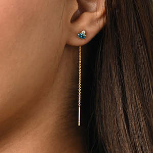 NOVAMART Fine Topaz <b>Threader</b> Drop <b>Earrings</b>-925 Sterling Silver Wholesale Export - Product Image 4