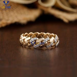 Anillo de diamante de corte brillante redondo TDW 0.108, oro amarillo de 18 quilates, Diamante certificado/no certificado, Joyería de diamantes Cvd/HPHT - Product Image 1