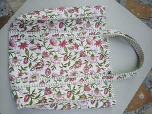 กระเป๋าผ้าฝ้ายพิมพ์ลายบล็อกแบบอินเดีย บุด้วยผ้าฝ้าย เหมาะสำหรับฤดูร้อน ลายปักลายป่า  กระเป๋าสะพายไหล่สำหรับผู้หญิง - Product Image 6