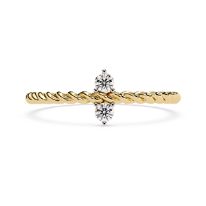 Bague de mariage éternelle simple en diamant naturel, avec deux diamants et un anneau torsadé, bague de fiançailles halo en diamant - Product Image 1