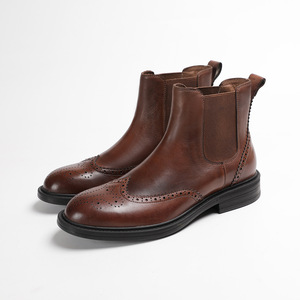 Botas Chelsea de Cuero Retro con Amortiguación Suave para Hombre, Ideales para Eventos Temáticos Vintage y Uso en la Oficina - Product Image 2