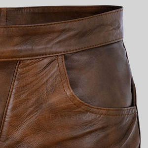 Pantalon en cuir léger pour homme sur mesure, respirant, style décontracté unique, style sport, taille haute ou basse, tissu en toile, coupe droite - Product Image 4