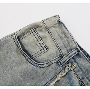 Vente en gros de shorts en jean décontractés d'été de haute qualité pour hommes streetwear en denim vintage avec logo personnalisé motif uni écologique - Product Image 6
