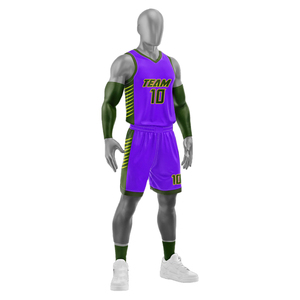 Design de maillot de basket-ball personnalisé pour kit d'équipe Col en V Sublimation haut de gamme Fabriqué au Pakistan Pantalon de qualité supérieure Design personnalisé - Product Image 1